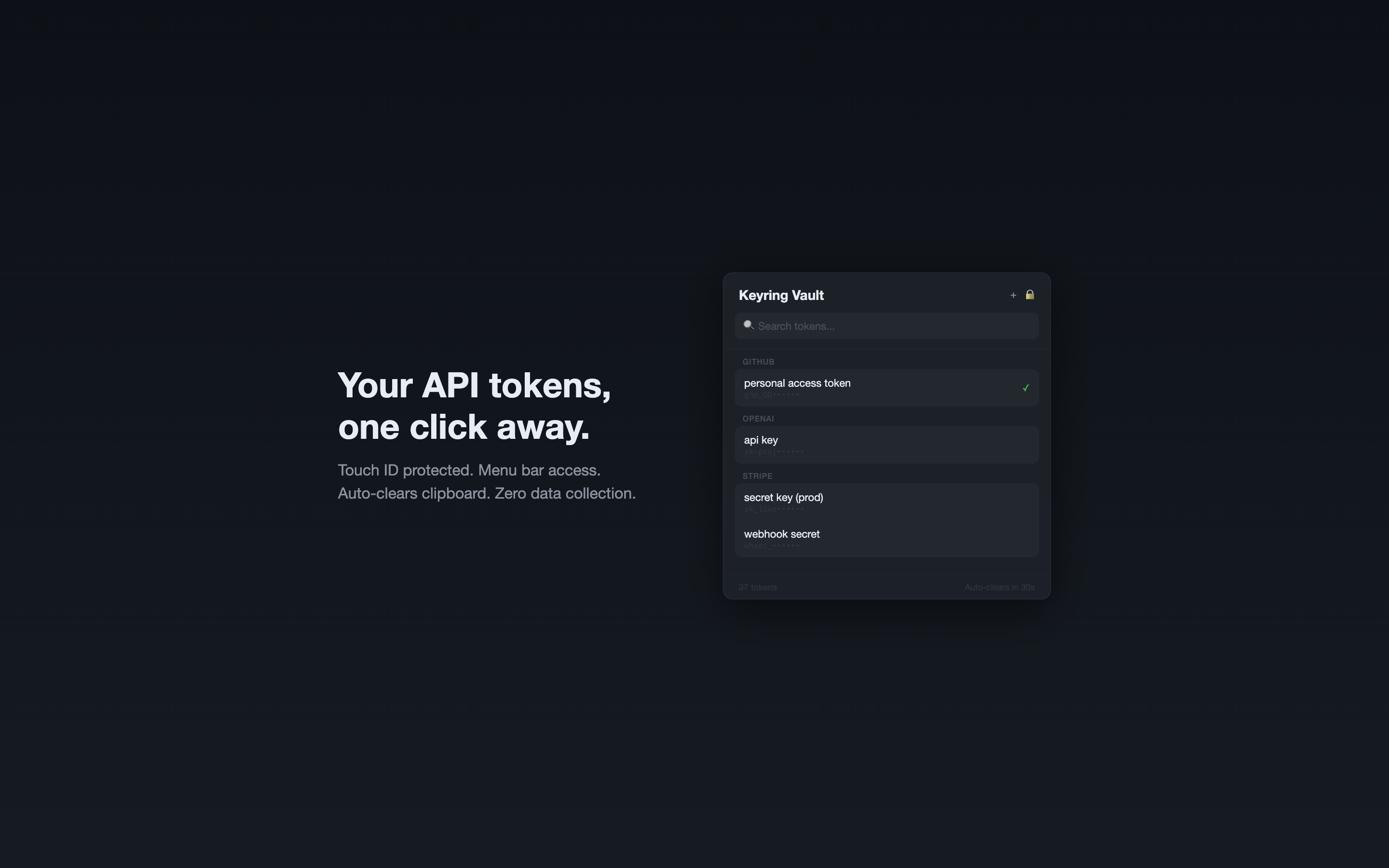 Keyring Vault screenshot